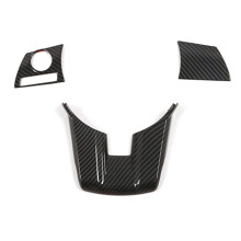 Car Carbon Fiber ABS Steering Wheel Knob Cover Trim Fit for  Xpander 2022 2023