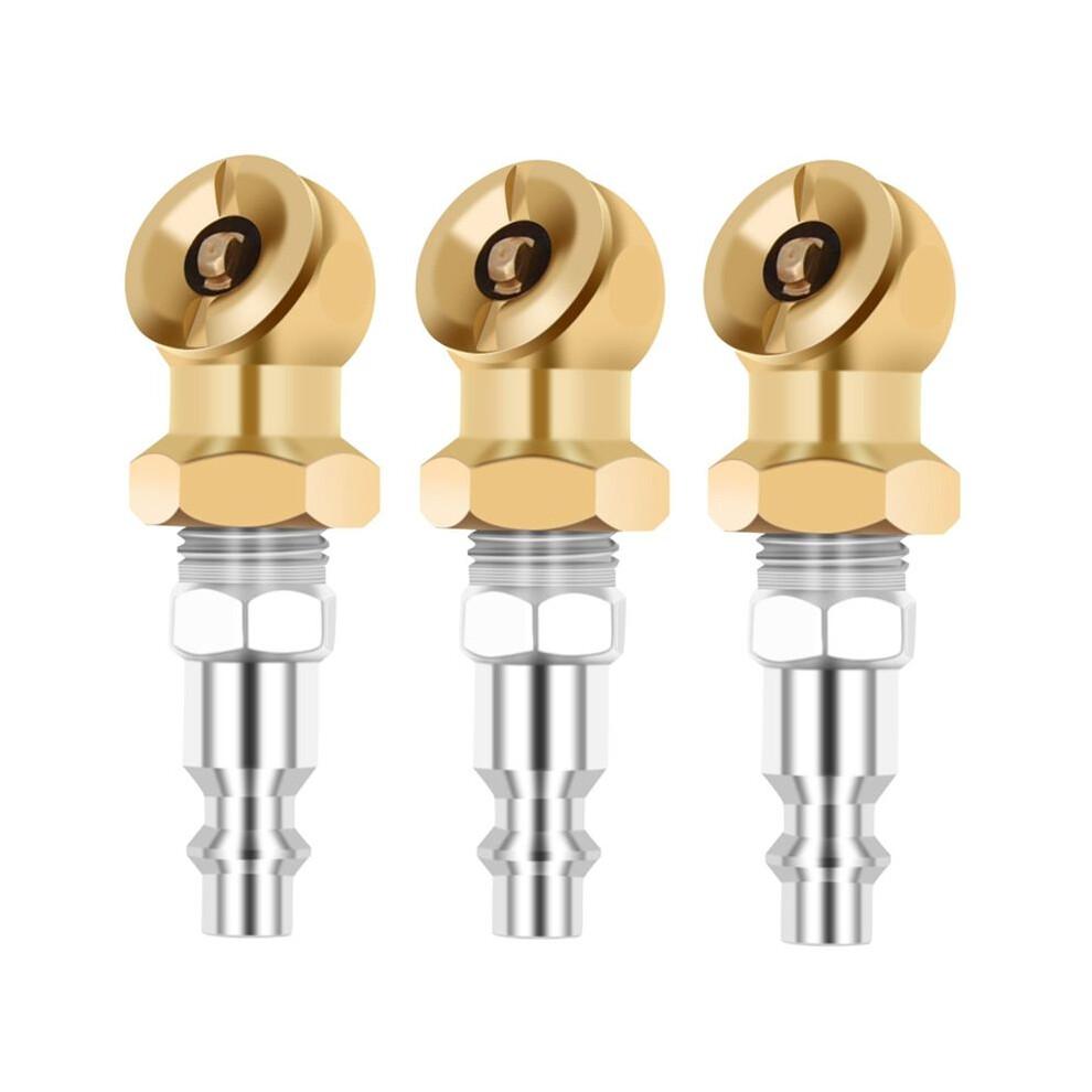 1/4Inch Portable Air Chuck Closed Brass Inflator For Inflator Gauge Compressor Accessories, 3 Pack 6133495334467