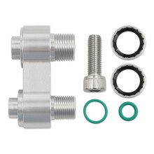 AC Compressor Adapter for LS R4 Fitting CNC Aluminum Rebuild AC Compressor Billet Aluminum Straight Adapter