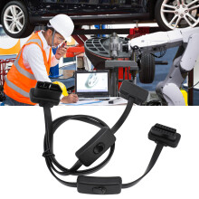 OBD 16 Pin Flat Noodle Splitter Cable High Accuracy 1 in 2 Y Adapter for Elm327
