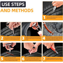 70PCS Tire Repair Kit, Heavy Duty Tire Plug Kit, Tire Patch Kit for Fix A Flat, Tubeless Tire Puncture Change Tool Kit
