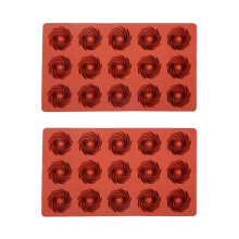 Spiraalvormige Siliconen Cakevormen met 15 Holtes, Bakvormen voor Desserts, Mousse, Taartdecoratie, Chocolade, 2 Stuks
