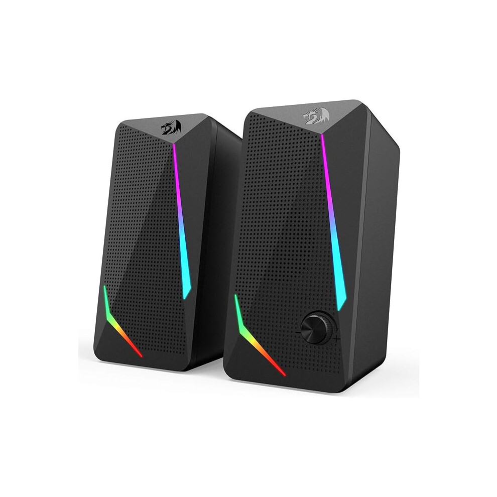 Gs510 Rgb Desktop Speakers, 2.0 Channel Pc Computer Stereo Speaker With 4 Colorful Led Backlight Modes 1234567788982