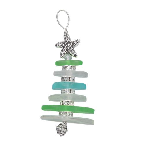 Sea Glass Christmas Tree Ornament, 6.2x3.1 cm 2