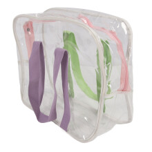 Grand sac de plage transparent en PVC étanche 38x15x30cm avec fermeture éclair pour voyage et natation