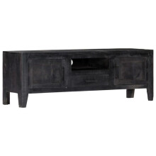 Buffet para televisão design prático preto 118 cm em madeira de mogno maciça 2502203
