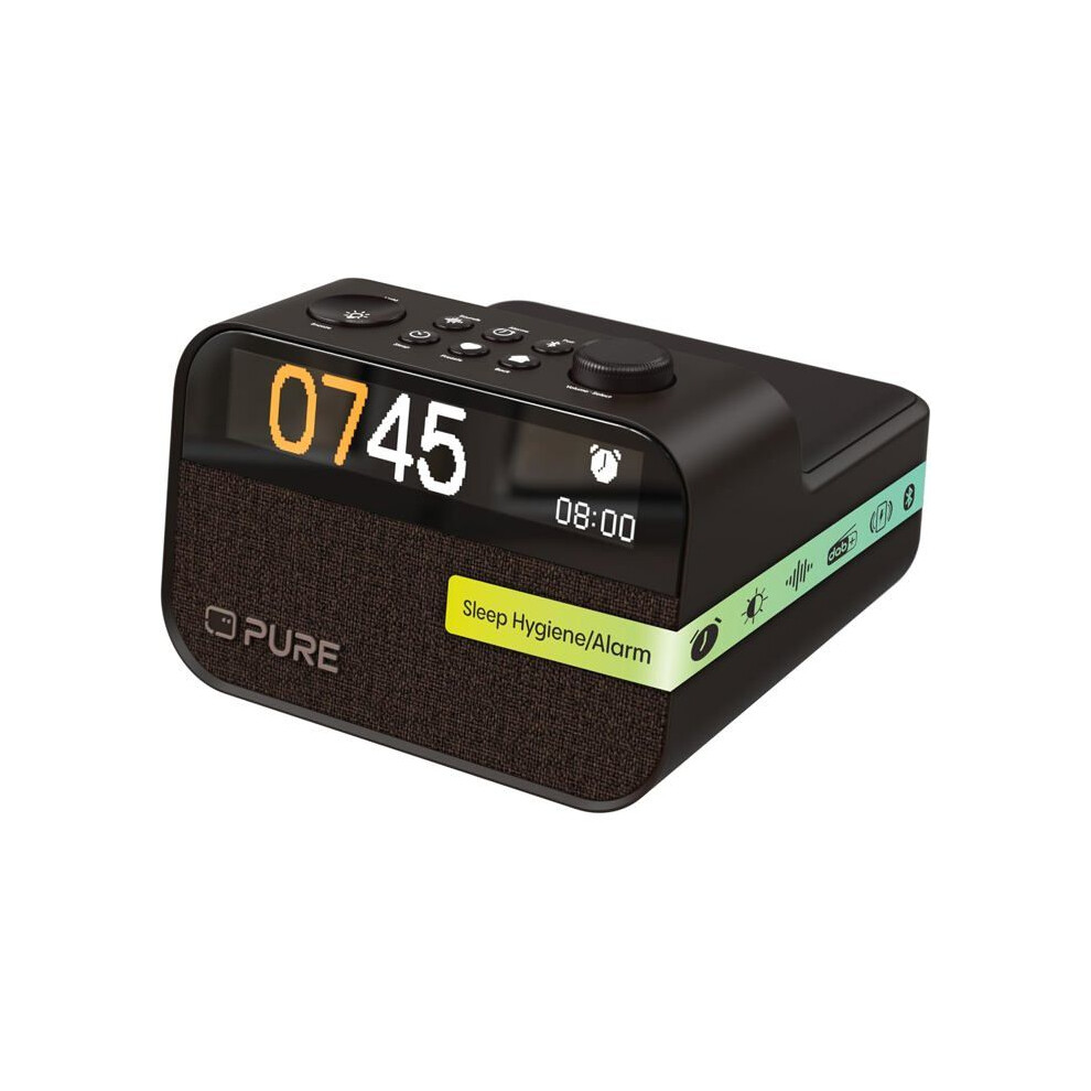 Pure Moment Charge Alarm Clock Radio With Wireless Charging - Black