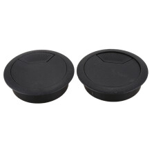 2 Pcs 50mm Diameter Desk Wire Cord Cable Grommets Hole Cover Black
