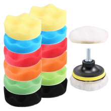 Almohadilla de Pulido Pulidoras y Pulidoras Automotrices Juego de Cera Paquete de 15 Piezas + M10 Kit Adaptador de Broca