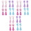 12Paires Boucles Et Pendentifs Enfants Coloré 3