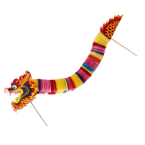 4Pièces Dragon Papier 3D Rouge Accessoires Photo Décor 2