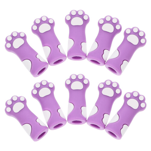 20Pièces Caches Silicone Violet Forme Patte Chat Pour Aiguilles 2