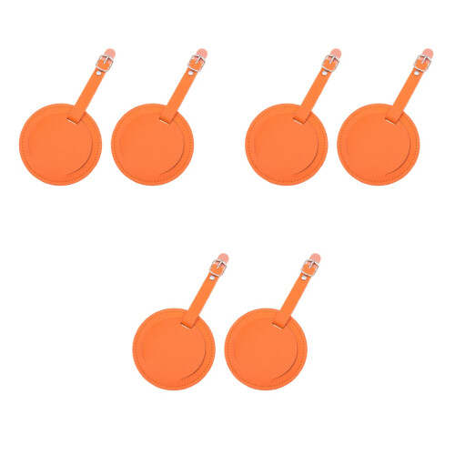 6Pièces Etiquettes Cuir PU Orange Avantageuses Pour 2