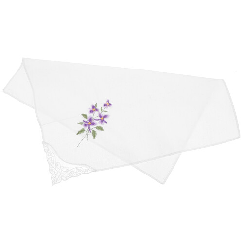 3Pièces Mouchoirs Violet En Coton Motif 1