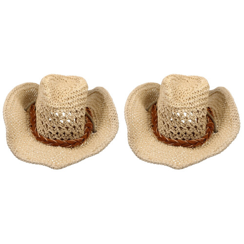 2Pièces Casquette Beige Large Protection Uv Été 1