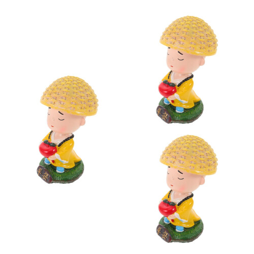3Pièces Figurines Voyageur Résine Décor Intérieur 2