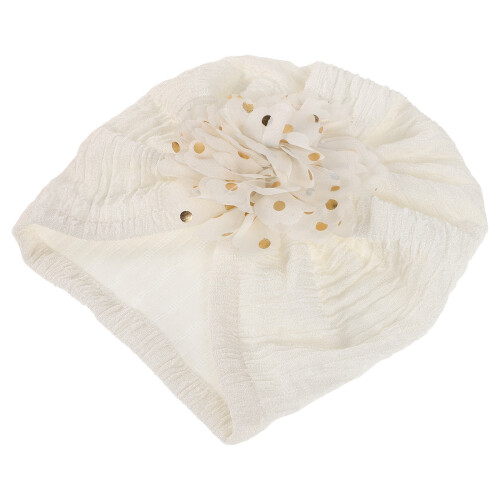 3Pièces Turbans Bébé Beige Polyester Décor Floral 1