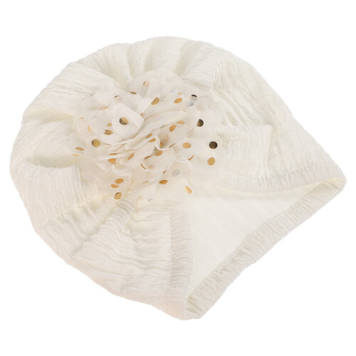 3Pièces Turbans Bébé Beige Polyester Décor Floral 2