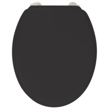 WC-Sitz Duplo Pulver aus schwarzem Bambus, Edelstahl-Scharniere