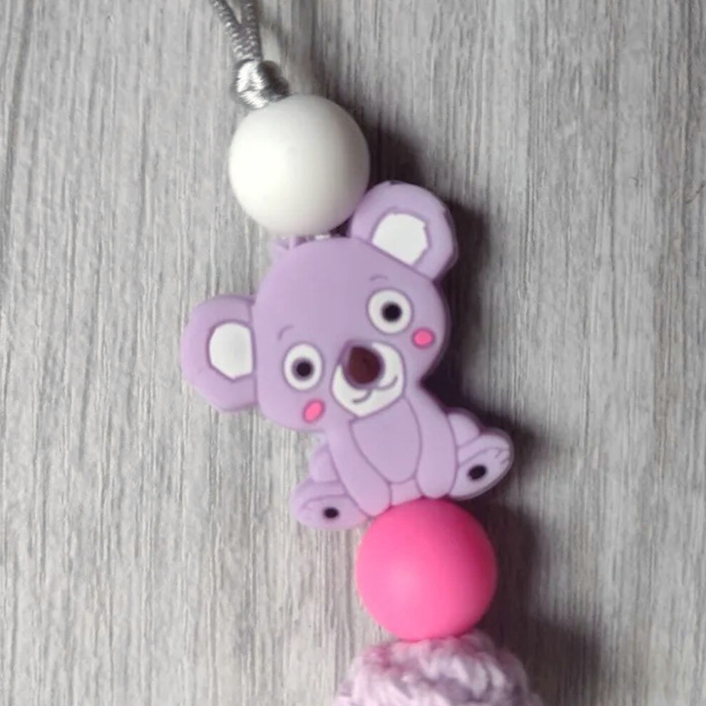 Silicone Baby Teethers Chain Soother Bead Chain 30cm Purple Age 3+