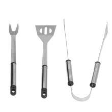 Set di utensili per barbecue in acciaio inossidabile di qualità professionale con accessori portatili per grigliare, include spatola, forchetta e