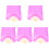 5Pièces Éventails En Soie Rose Faits Main Pour Danse Décoration 2
