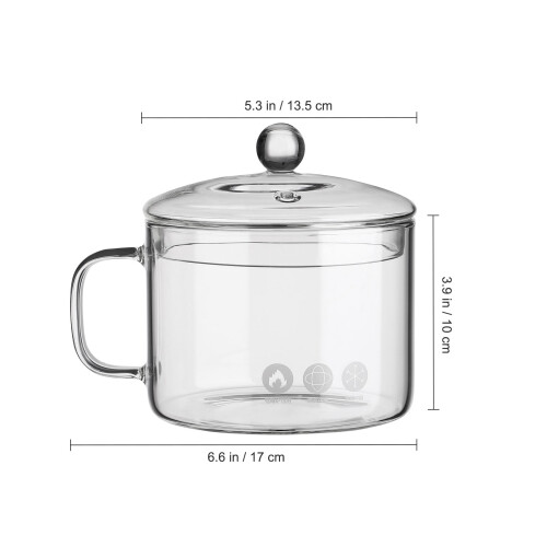 2Pièces Bol Verre Transparent Résistant Micro-Ondes Four 2