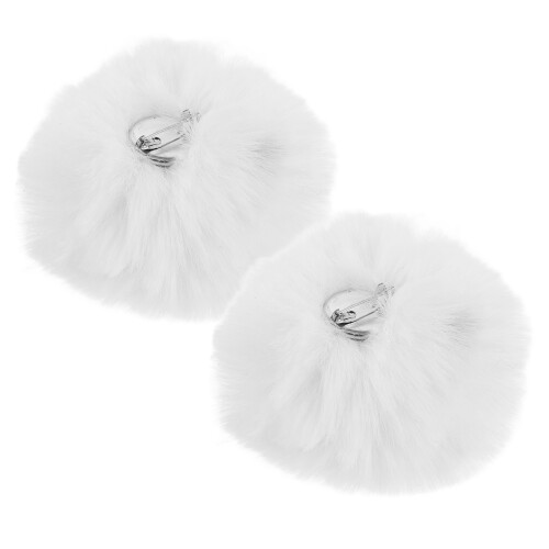 4Pièces Pompons Queue Blanche Attachée Douce Costume Cosplay 2