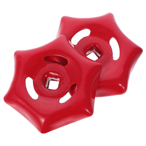 6Pcs Red Iron Spigot Handle Durable Valve Replacement Wheel 1