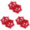 6Pcs Red Iron Spigot Handle Durable Valve Replacement Wheel 3