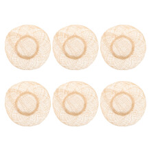 12Pcs Beige Miniature Straw Hats for Dolls Rustic Craft & Decoration