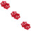 6Pcs Red Iron Spigot Handle Durable Valve Replacement Wheel 10