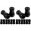 16Pcs Vertical Blind Pull Cord Knobs Black PVC Replacement Cord Ends 3