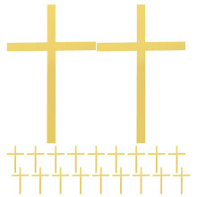 24Pcs Gold Acrylic Cross Cake Toppers for Baptism Wedding Baby Shower