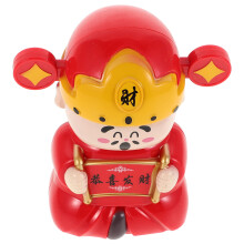 2St Cartoon Geldgod Sculpturen Zonnepaneel Auto Decor Multi