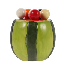 2Sets Multi Color Kids Metal Fruit Forks with Ceramic Jar for Home Use
