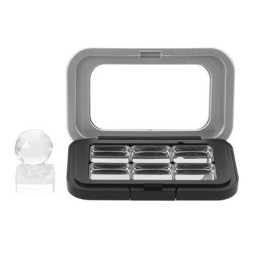 3Sets Travel-Friendly Empty Eyeshadow Palette with Magnetic Closure