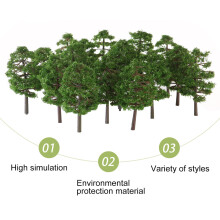 4Pcs Plastic Green Model Trees for Scenery and Architectural Display