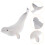 2Pcs Grey Plastic Simulation Whale Model Realistic Marine Animal Decor 3