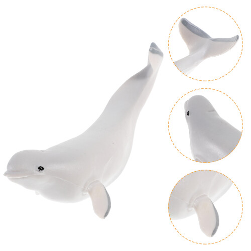 2Pcs Grey Plastic Simulation Whale Model Realistic Marine Animal Decor 2