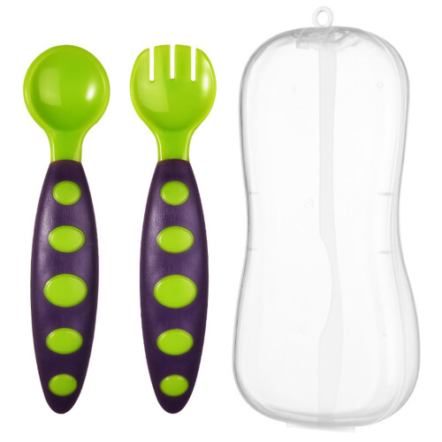 3Sets Baby Feeding Spoon Fork Set Durable PP Material for Infant Use 1