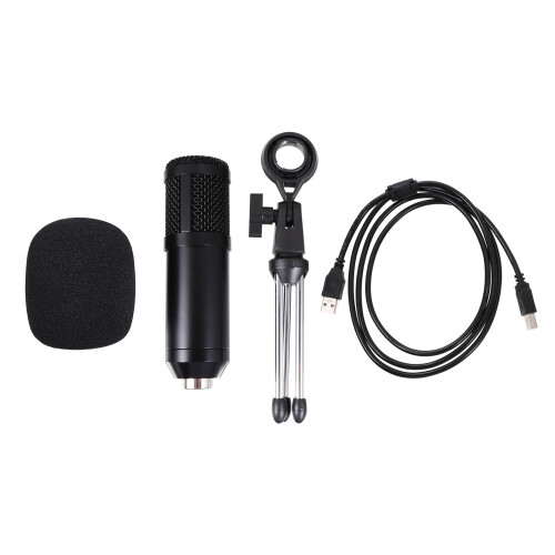 2Sets Black USB Microphone for Pc with Stand Noise Isolating Design 1