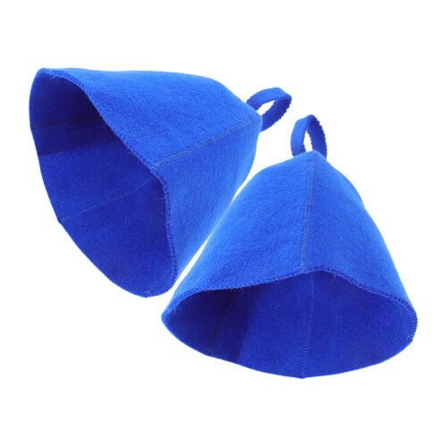 6Pcs Blue Wool Sauna Hats Practical Bath Accessories for Sauna Use 1