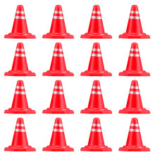 2Pcs Mini Plastic Road Cones Red Simulated Traffic Signs for Kids