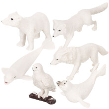 24Pcs White Miniature Animal Figures ABS Educational Toys for Kids
