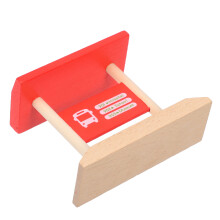 4Pcs Red Wooden Train Station Platform Toy DIY Railway Layout Model