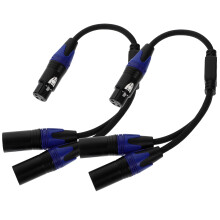 4Pcs Xlr Splitter Cable Dual 3 Pin Mic Wire Durable PVC for Audio