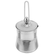 4Pcs Small Stainless Steel Frothing Cup with Lid Silver Coffee Jug