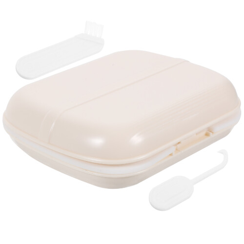 3Sets Light Yellow Retainer Case Durable Ps Storage Box with Lock 1