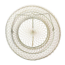 3Pcs Galvanized Iron Fish Basket Foldable Wire Net Durable Outdoor Use